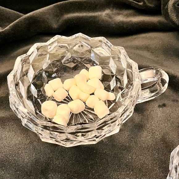 Fostoria American Cubist Nappy Bowls Set of 2 Crystal Snack Cups Soup Votive MCM - Picture 9 of 14